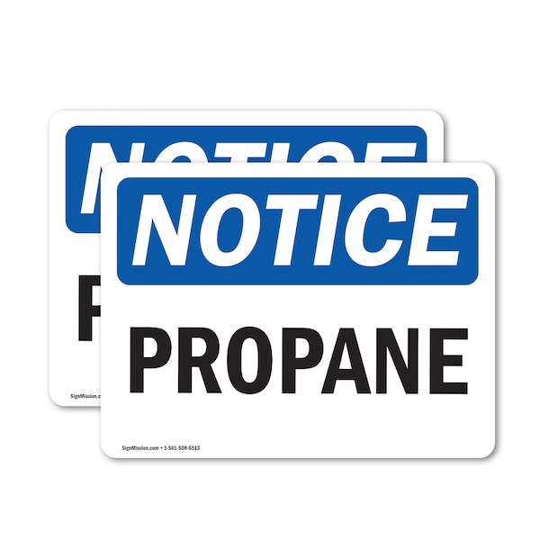 Signmission Propane OSHA Notice Sign, Vinyl Decal, 5in W x 3.5in L, 2PK OS-2PACK-NS-D-35-L-17892 - main